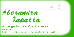 alexandra kapalla business card